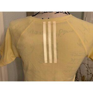Adidas Women's Yellow Glow Top Size Small New V-Neck Shirt Active Reflective